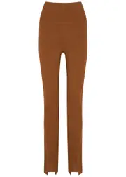Victoria Beckham VB Body Split-hem Stretch-knit Leggings - Brown - 00 (UK4) 00 (UK4)