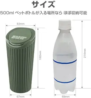 權世界@汽車用品 日本SEIKO 車用杯架式 收納置物盒 垃圾桶 彈性樹脂 軍事風綠色 EN-27