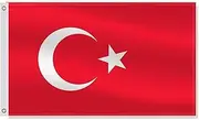 3×5 FT Turkey Flag,Large Turks National Decor,Double Side Digital Printed 75D Polyester Banner With Canvas Header Brass Grommet