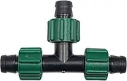 USA Made - 5-Pack Premium Drip Tape Irrigation Tubing 3 Way TEE Coupling (5/8" - 1/2" or .625" - .645") Universal Perma-Loc Connector Barbed Locking Fitting - Fits All Brands 16mm Drip Tape AG Tubing