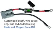 GENUNIE Anderson SB175/120 plug to ring lug with midi fuse. Customized configure