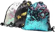 CTIRCHIU Reversible Sequin Drawstring Backpack Sturdy String Sackpack for Festivals and Shopping and Light Pink Colors for Travel and Sports