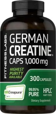 Fitness Labs German Creatine Capsules 1000mg | 300 Count | Monohydrate Fitnes...