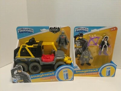 Imaginext DC Super Friends Batman and Huntress and Batman 6x6 vehicle New
