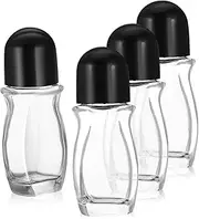 FRCOLOR 4 Pcs Roller Bottles Elegant Glass Containers for Essential Oils Perfumes and Lotions Refillable with Smooth Ball for Convenient Use Each