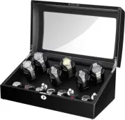 Watch Winders, 6 Automatic Watch Winder Box with 7 Extra Storages, Quiet Mabuchi