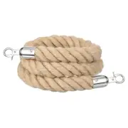 3ft x 1.1 Inch Crowd Control Jute Stanchion Rope with Snap Hooks