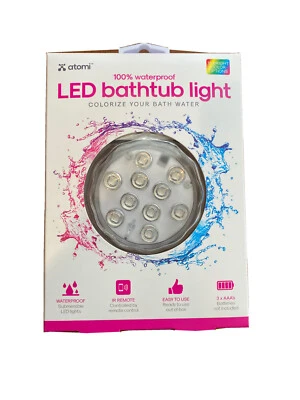 New Atomi 100% Waterproof LED Bathtub Light 16 Bright Color Options W/ Remote!!!