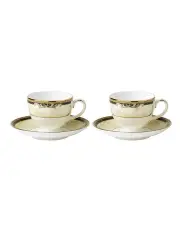 [Wedgwood] Cornucopia Teacup & Saucer Set of 2 White