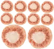VALICLUD 10pcs Reusable Elastic Hair Bun Nets with Lace Trim Invisible Mesh Hair Covers for Dancers and Nurses for Daily Wear and Special Occasions