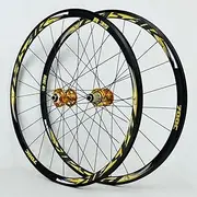 Wheelset 700C Road Bike Wheel Set Bicycle Front Rear Rim Disc Brake 8 9 10 11 Speed Freewheel Quick Release Bearing Hubs (Color : Gold, Size : 700C)