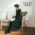 Ｑｕｅｅｎ Ｓｈｏｐ【01084318】造型抓皺娃娃磨毛洋裝 兩色售＊現+預＊