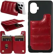 Compatible with Asus Zenfone 10 5G / Zenfone 10z Cover,2 in 1 (Wallet Card Holder+TPU Soft Shell) PU Leather Kickstand Magnetic Closure Protective Phone Case Red