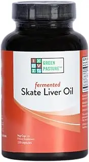 Green Pasture Blue Ice Fermented Skate Liver Oil 120 Count (Pack of 1) Caps (Package may vary)
