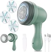 Electric Lint Remover, USB Charging Fabric Shaver, Bobble Remover for Clothes Debobbler Clothes Shaver, LED Digital Display Lint Roller Wool Defuzzer Fluff Remover Quick Effective (3 Blades Included)