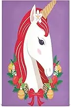 GAIREG Stylish Unicorn Red Mane Purple Dish Rags and Towels Set, 28x18 Inch Absorbent Farmhouse Tea Towels