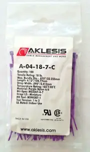 Zip Ties 4” Purple - Quantity 200