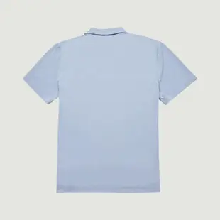 【Hang Ten】男裝-恆溫多功能-涼感鋁點3M吸濕快乾抗臭口袋短袖POLO衫(粉藍花紗)