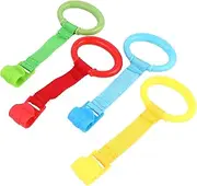 ANDRESLAD 4pcs Baby Standing Pull Tab Toy Strap Mobile Play Gym Pull Rings Crib Pram Hanging
