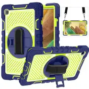 For Samsung Galaxy Tab A7 Lite 8.7-inch P4 Series Tablet Protective Cover Navy Blue + Yellow Green