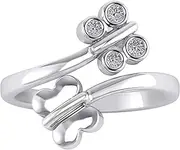 PRETTY JEWELS Sterling Silver (Flower, Cluster, Bypass Butterfly, Halo, Leaf, Yin Yang, Designer Band, Solitaire Flower, Love Heart Knuckle, Mid, Stylish Design, Heart Arrow) Toe Rings for Women