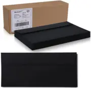 100Qty #10 Black Business Envelopes 4.125X9.5- Windowless Design 120GS