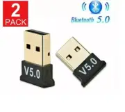 2 PACK USB Bluetooth 5.0 Wireless Audio Stereo Adapter Dongle receiver For TV PC