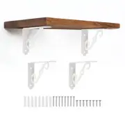 4 Pcs Decorative Shelf Brackets, 5" x 3" Floating Shelf Brackets, White
