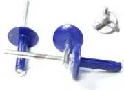 Dark Blue Exploding Pop Rivets 3/16" Tri-Fold Large Head Aluminum Mandrel .040 -