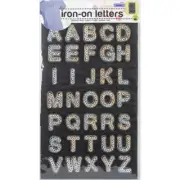 Dritz Iron-On Letters Sequin - 1" Block-Silver, 2941