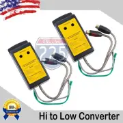 2x High to Low Output Converter Gain Control 2-Channel Speaker Wire to Gold RCA