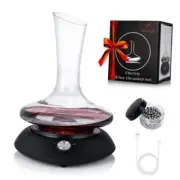 Wine Decanter Set, Red Wine Carafe With Electric Shaker, Base+Decanter