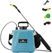 MTSDM Electric Garden Sprayer, 8L Upgrade Powered Sprayer with 3 Mist Nozzles & 34.6 Inch Rechargeable Retractable Wand Handle and Adjustable Shoulder Strap, Weed Sprayer for Lawn, Yard, Cleaning