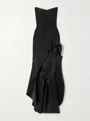 [Maticevski] Maticevski - Triumph Strapless Ruffled Taffeta Gown - Black - UK 14 UK 14 Black