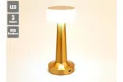 LED Cordless Table Lamp Bedside Touch Control Dimmable LED Portable Metal Night Light 3 Colour Mode USB Rechargeable Ring Shade