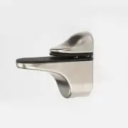 Shelf Clamp Support Bracket Polished Chrome & Satin For Wood Glass Acrylic Pair