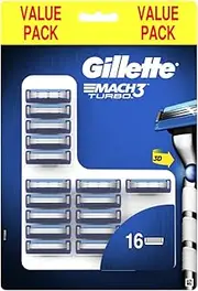 Gillette Mach3 Turbo Razor Blades Refill 16 Pack