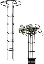 Vertical Metal Garden Trellis, Vertical Metal Umbrella Trellis Tower, Garden Trellis Climbing Plants Support for Vines, Tomatoes, Peas & Other Live Plants Support Astray