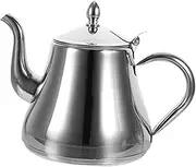 WATIIFUFU Heat Resistant Stainless Steel Tea Pot with Handle Desktop Kettle for Brewing Tea Fine Workmanship Gooseneck Spout Design for Home Office Use