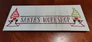 Santa's Workshop Hanging Canvas Sign 8"x20"