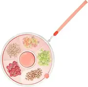 Kids Snack Container,Kids Food Container,Compartment Food Box,Snack Container,Snack Serving Tray,Divided Snack Box,Kids Snack Spinner for Snack Candy Nut Picnic Travel (Coral Pink)
