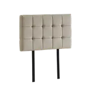 Linen Fabric Single Bed Deluxe Headboard Bedhead - Beige