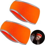 Geyoga 2 Pieces Ear Warmer Headband High Visibility Reflective Safety Headband Winter Running Headband Fleece Ear Covers for Girls Women Men