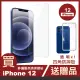 iPhone12 6.1吋 高清透明玻璃鋼化膜手機保護貼(買膜送四角防摔殼 iPhone12)