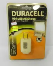 Duracell Mini USB AC Charger With Sync & Charge Cable For iPod, iPhone and iPad