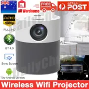 4K 1080P HD Bluetooth Video Projector Wifi USB HDMI Portable Home Projector AU