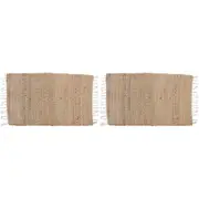 2x LVD Cotton Neutral Door Mat Area Rug Rectangle Home/Bathroom Decor 86x50cm