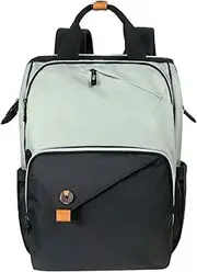 Hap Tim Diaper Bag Backpack,Large Capacity Travel Back Pack Maternity Baby Nappy Changing Bags, Double Compartments with Stroller Straps,Waterproof,Grey Black(AU7340-GB)