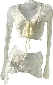[APLVFFZH] Womens Swimsuit Bikini Set for Surfing Travel Summer Water Sports White