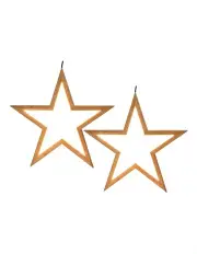 [Oriental] Large Bamboo Star LED Hanging Lamp Lights 2x in Natural